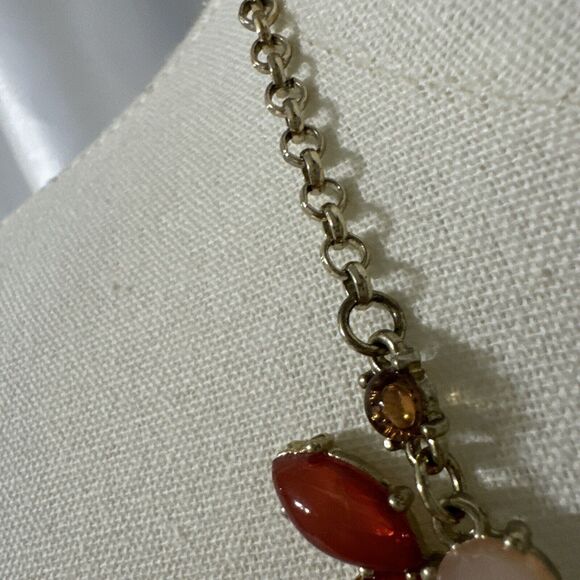 Bridgerton Women Necklace Statement Multicolor Stones Rhinestone Gold Chain - Picture 7 of 11